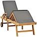 Lusso Casadino -  Lettino Prendisole Con Cuscino In Massello Di Teak Grigio Scuro - Foto miniatura 1