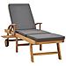 Lusso Casadino -  Lettino Prendisole Con Cuscino In Massello Di Teak Grigio Scuro - Foto miniatura 3