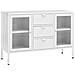 Lusso Casadino -  Credenza Bianca 105x35x70 Cm In Acciaio E Vetro Temperato - Foto miniatura 1