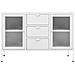 Lusso Casadino -  Credenza Bianca 105x35x70 Cm In Acciaio E Vetro Temperato - Foto miniatura 2