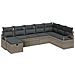 Set di divani da giardino  8 pezzi con cuscini Grigio Rattan Sintetico, Divano da giardino  2 posti con cuscini Grigio Rattan Sintetico - Foto miniatura 1