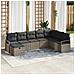 Set di divani da giardino  8 pezzi con cuscini Grigio Rattan Sintetico, Divano da giardino  2 posti con cuscini Grigio Rattan Sintetico - Foto miniatura 2