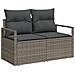 Set di divani da giardino  8 pezzi con cuscini Grigio Rattan Sintetico, Divano da giardino  2 posti con cuscini Grigio Rattan Sintetico - Foto miniatura 4