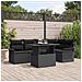 Set Divano da Giardino 6 Pezzi con Cuscini Nero Polyrattan - Foto miniatura 2