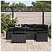 Set Divano da Giardino 6 Pezzi con Cuscini Nero Polyrattan - Foto miniatura 3