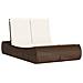 Lettino Prendisole con Cuscini Marrone in Polyrattan - Foto miniatura 1