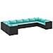 Set Salotto da Giardino 10pz con Cuscini in Polyrattan Nero - Foto miniatura 1