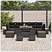 Set Divano da Giardino con cuscino 10 pcs Nero 90 x 55 x 71 cm - Foto miniatura 3