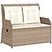 Panchina da giardino con cuscino Beige Poly Rattan - Foto miniatura 1