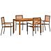 Set da Pranzo per Giardino 5 pcs Grigio Poly Rattan - Foto miniatura 1