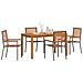 Set da Pranzo per Giardino 5 pcs Grigio Poly Rattan - Foto miniatura 3