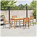 Set da Pranzo per Giardino 5 pcs Grigio Poly Rattan - Foto miniatura 4
