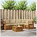Set divani 6 pcs Naturale e Beige Legno di Acacia Massello - Foto miniatura 2