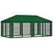 Copertura Gazebo con Pareti Laterali 6 x 3 m Verde Poliestere - Foto miniatura 3