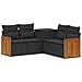 Set di divani 5 pz Nero Rattan sintetico e Acciaio - Foto miniatura 1