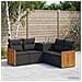 Set di divani 5 pz Nero Rattan sintetico e Acciaio - Foto miniatura 5