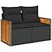 Set di divani 5 pz Nero Rattan sintetico e Acciaio - Foto miniatura 6