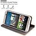 Custodia Compatibile Con Htc One M9 In Grigio Chiaro Marrone - Coperchio Protettiva Con Chiusura Magnetica, Funzione Stand E Tasca Per Le Carte - Foto miniatura 8