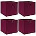 Scatole con Coperchi 4pz Rosso Scuro 32x32x32 cm Tessuto - Foto miniatura 1