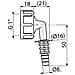 Lavatrice Corto Gomito 1"" Inch X 8/16mm Tubo Flessibile Connettore Polipropilen - Foto miniatura 2