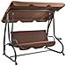Panchina A Dondolo Da Giardino Con Baldacchino Caff - Foto miniatura 3