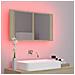 Armadietto a Specchio con Luci LED Rovere Sonoma in Acrilico - Foto miniatura 2