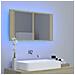 Armadietto a Specchio con Luci LED Rovere Sonoma in Acrilico - Foto miniatura 6