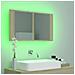 Armadietto a Specchio con Luci LED Rovere Sonoma in Acrilico - Foto miniatura 9