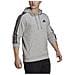 Felpa Essentials In Fleece Con Cappuccio E 3 Strisce M Gk9084 - Foto miniatura 1