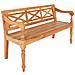 Panca Batavia 123 Cm In Legno Massello Di Mogano Marrone Chiaro - Foto miniatura 1