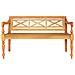 Panca Batavia 123 Cm In Legno Massello Di Mogano Marrone Chiaro - Foto miniatura 2