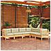 Set Divani Da Giardino 6 Pz Con Cuscini Crema Massello Di Pino - Foto miniatura 1