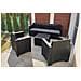 Set Salotto Da Esterno Venus, Set Da Giardino Con Cuscini, Salottino Indoor E Outdoor Effetto Rattan, 100% Made In Italy, Antracite - Foto miniatura 1
