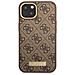 Cover Per Iphone 14 Pu 4g Metal Plate, Marrone - Foto miniatura 1