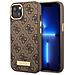 Cover Per Iphone 14 Pu 4g Metal Plate, Marrone - Foto miniatura 3