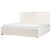 Letto Matrimoniale Bouclé Bianco Sporco Con Contenitore 180 X 200 Cm Moissac - Foto miniatura 4