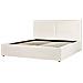Letto Matrimoniale Bouclé Bianco Sporco Con Contenitore 180 X 200 Cm Moissac - Foto miniatura 6