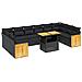 Set Divani Da Giardino 11 Pz Con Cuscini In Polyrattan Nero - Foto miniatura 1