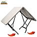 Tavolo Pieghevole in Resina 244x76x72cm Metallo Richiudibile a Valigetta Bianco - Foto miniatura 4