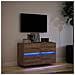 Mobile TV a Parete con Luci LED Rovere Marrone 80x31x45 cm - Foto miniatura 2