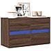 Mobile TV a Parete con Luci LED Rovere Marrone 80x31x45 cm - Foto miniatura 6