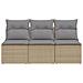 Divano Da Giardino Con Cuscini A 3 Posti Beige In Polyrattan - Foto miniatura 3