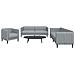 Set di Divani 3 pz Grigio Chiaro in Tessuto - Foto miniatura 2