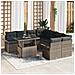 Set da Giardino Modulari  da 9 Pezzi con Cuscini in Rattan Polietilene Grigio, Divano da Giardino  2-Persone con Contenitore e Cuscini in Rattan Polietilene Grigio - Foto miniatura 2