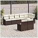 Set di Divani da Giardino 8 Pezzi con Cuscini Marrone Polyrattan - Foto miniatura 3