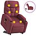 Poltrona Alzapersona Massaggiante Elettrica Rosso Vino Tessuto - Foto miniatura 1