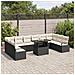 Set Divano da Giardino 11 Pezzi con Cuscini Rattan Nero Polietilene, Divano da Giardino per 2 Persone con Cuscini Rattan Nero Polietilene - Foto miniatura 3