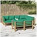 Set Salotto da Giardino 10pz con Cuscini Verdi Bambù - Foto miniatura 2