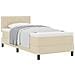Letto a Molla con Materasso Crema 100x200 cm Tessuto - Foto miniatura 1