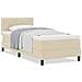 Letto a Molla con Materasso Crema 100x200 cm Tessuto - Foto miniatura 4
